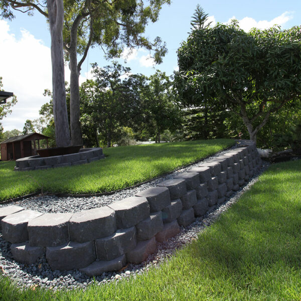 Garden Stone Blocks Charcoal - Garden Edging