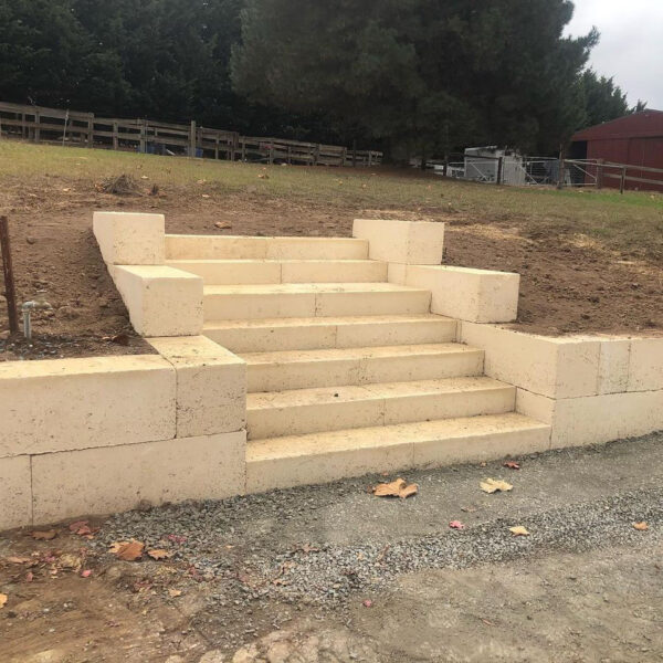 Limestone Block retaining wall steps